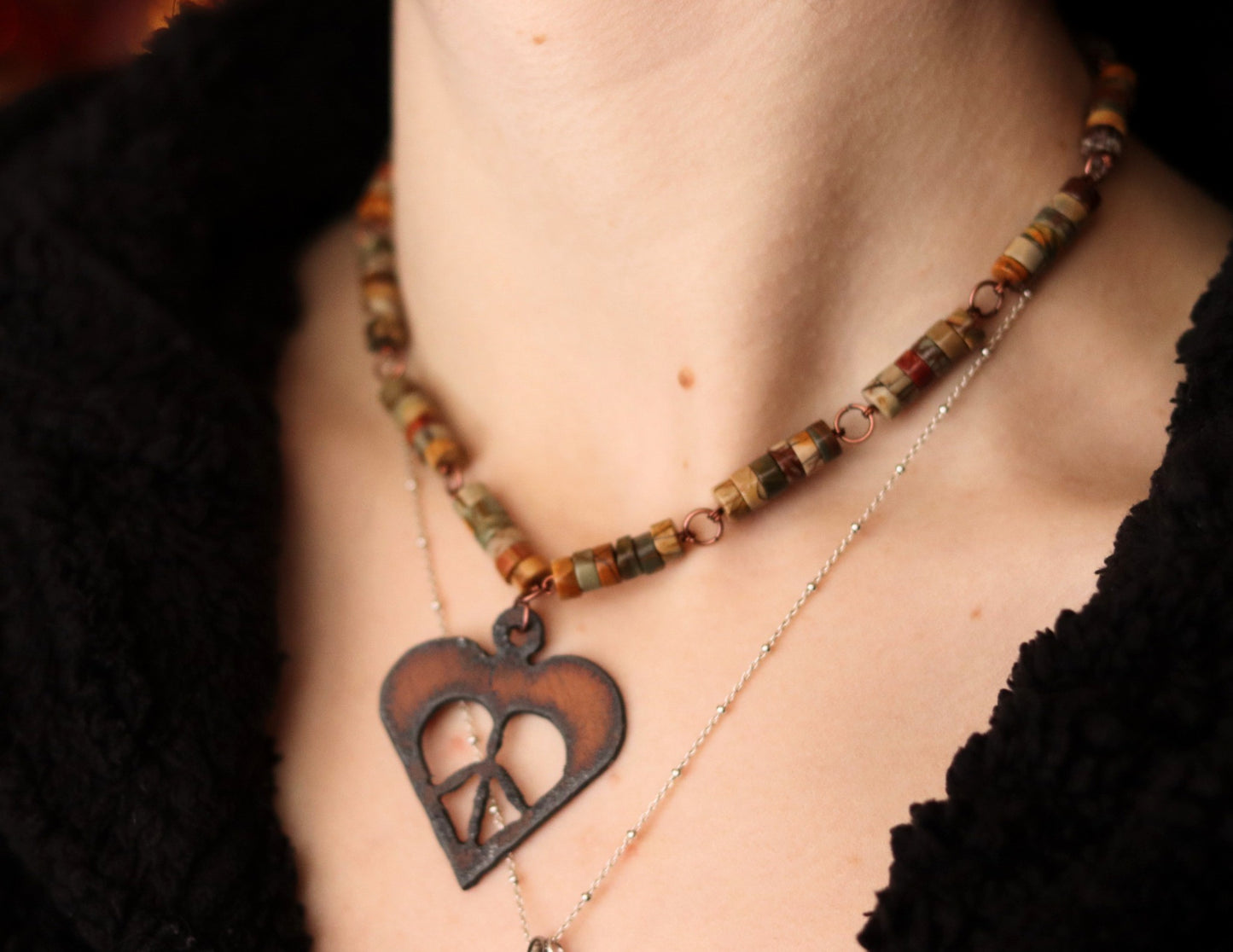 Jasper Heart Necklace