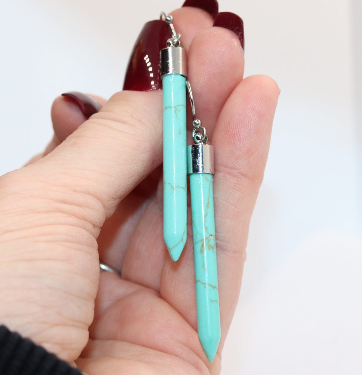 Turquoise spike earrings