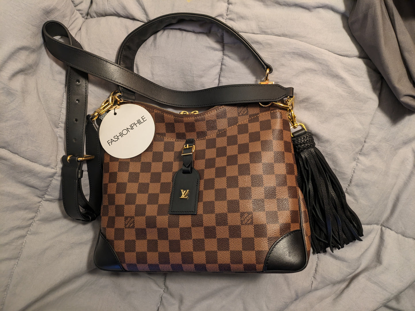 Authentic Louis Vuitton Damier Ebene Odeon MM Black