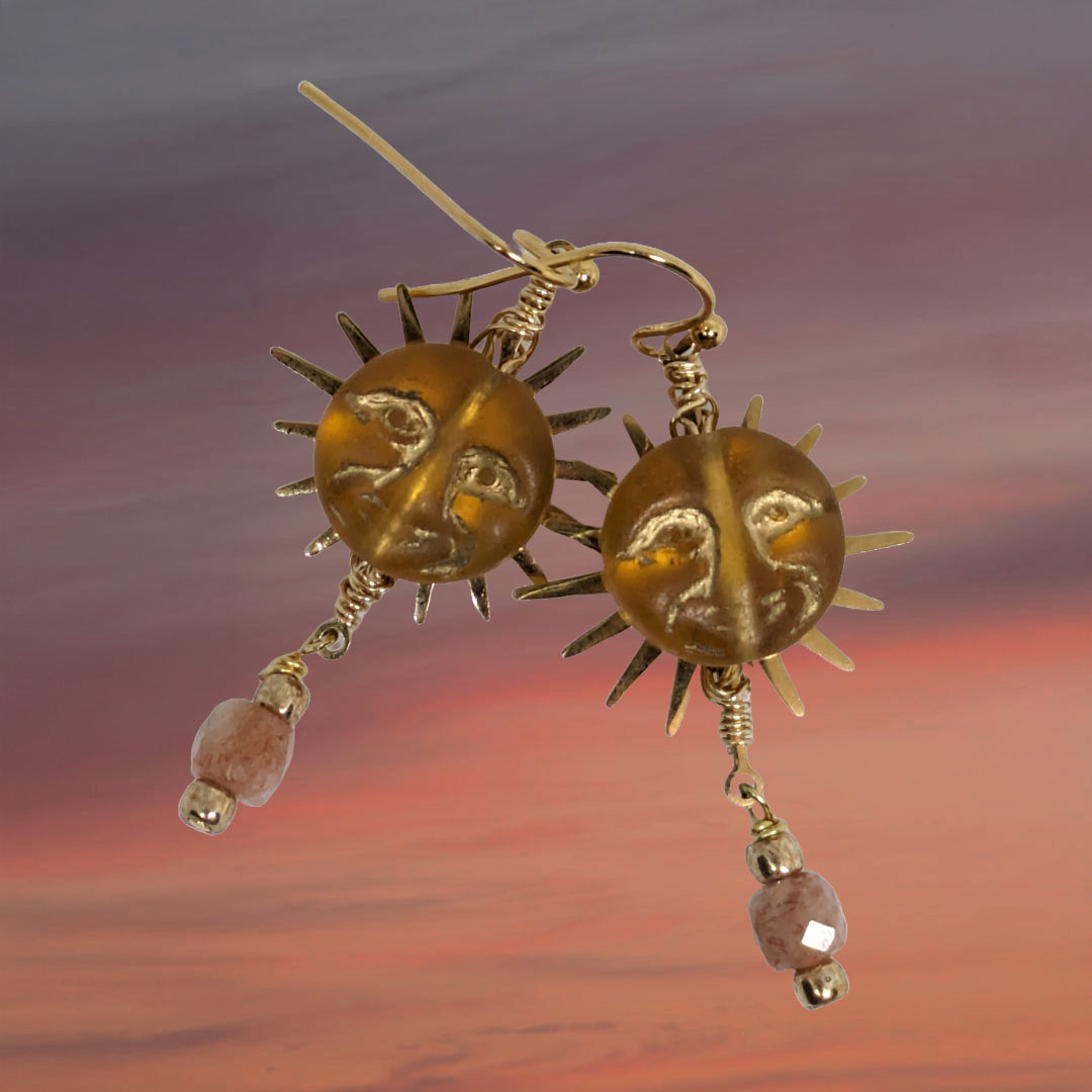 Sunstone sunshine earrings