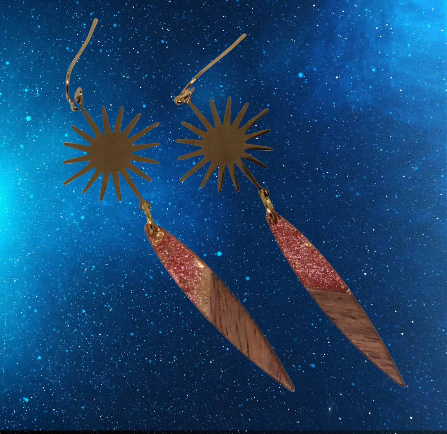 Sunset starburst celestial earrings
