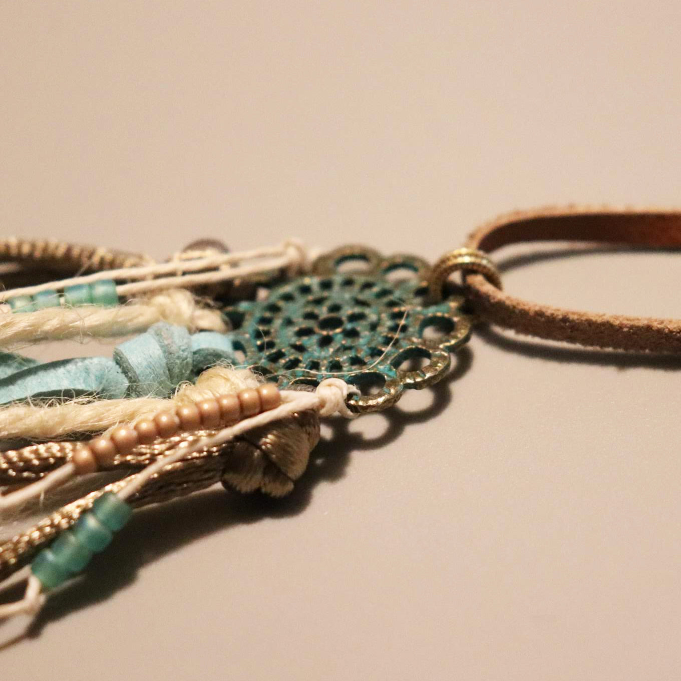 Hand beaded Dream Catcher Ornament Charm