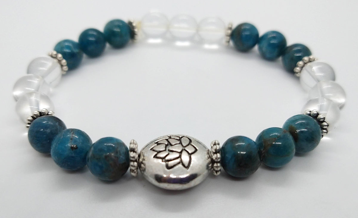 Apatite & Clear Quartz Crystal Bracelet