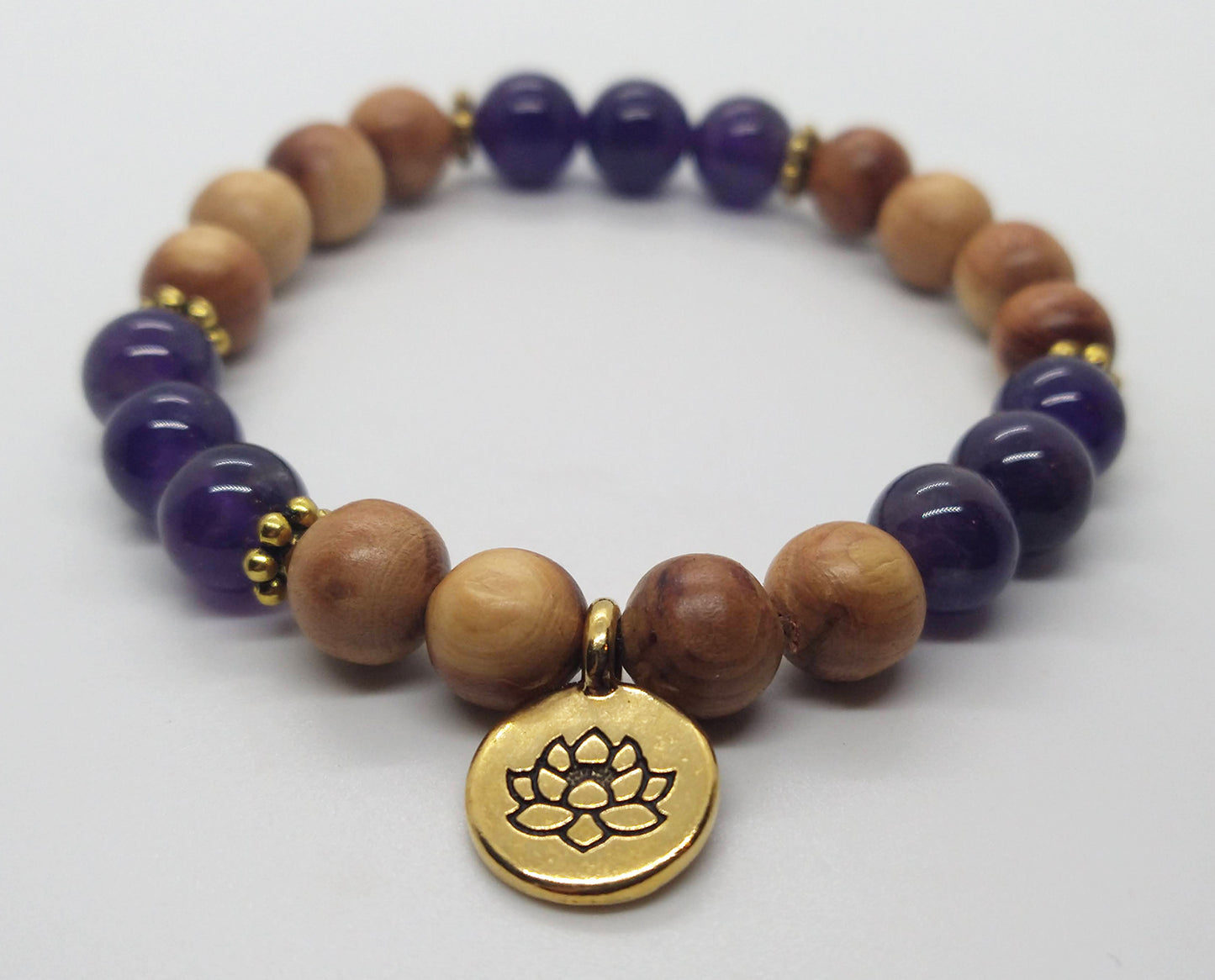 Amethyst Rosewood Bead Bracelet
