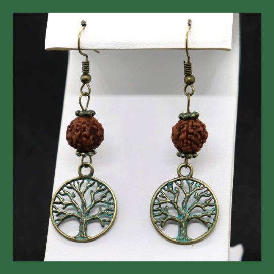 Rudraksha Tree of Life Earrings
