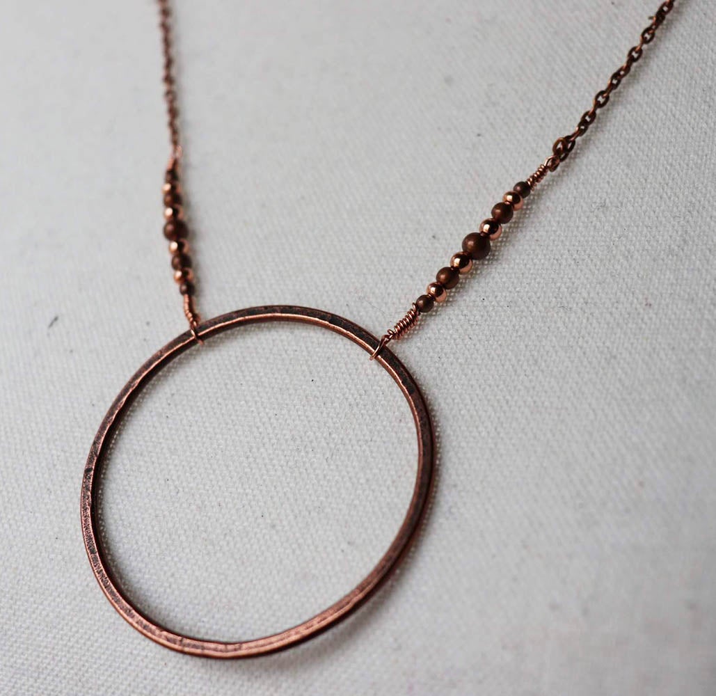Copper Circle of Life Beaded Necklace