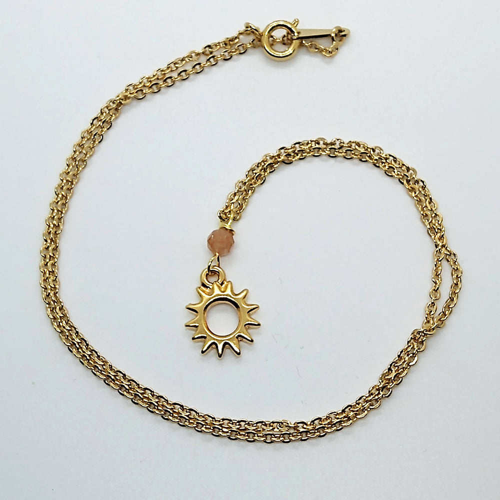 Sunstone Sun Charm Necklace