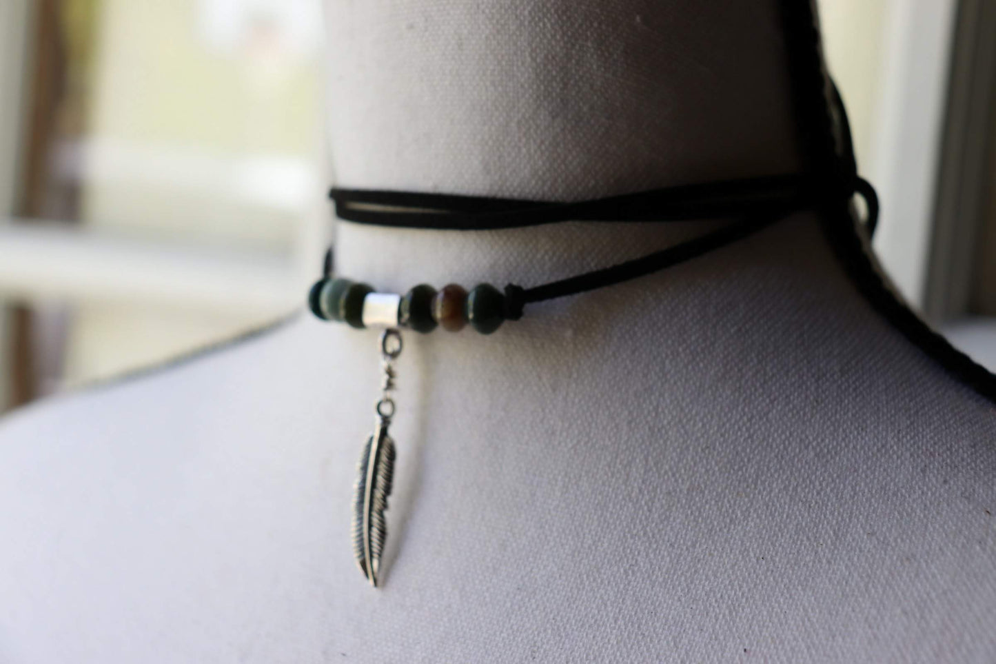 Fancy Jasper Pendant Bolo Necklace
