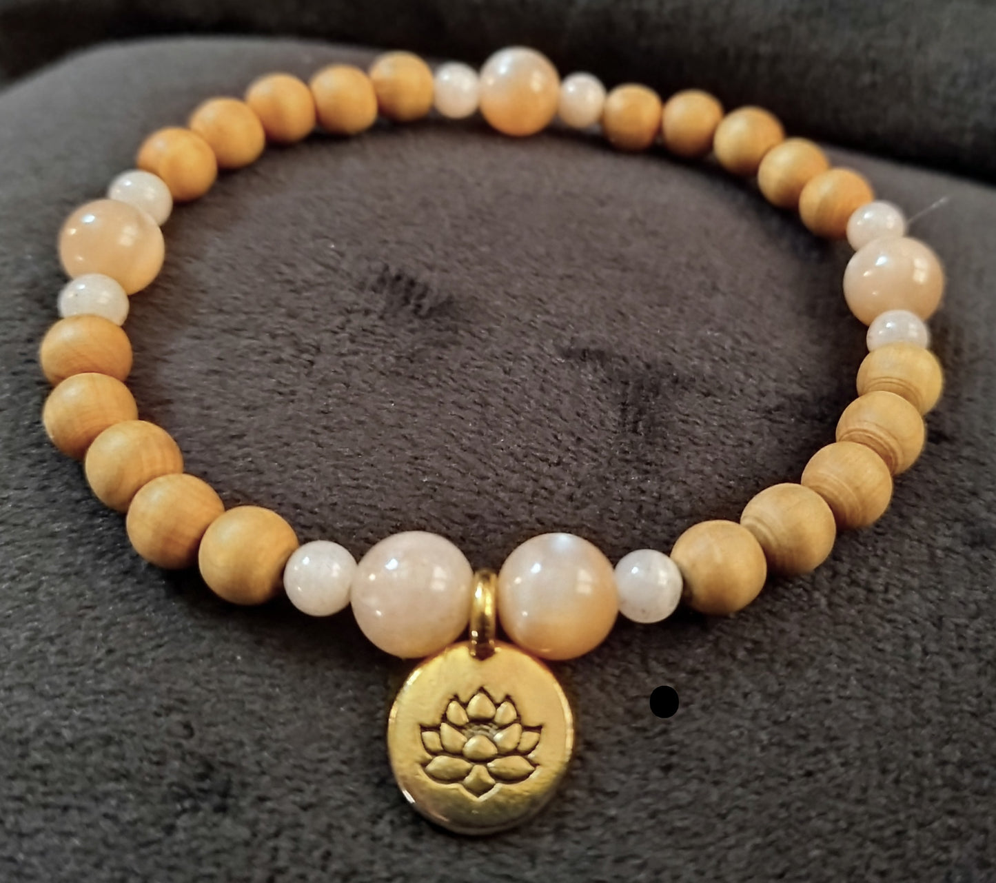 Peach Moonstone Bead Bracelet