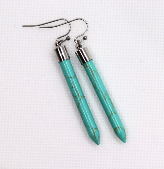 Turquoise spike earrings