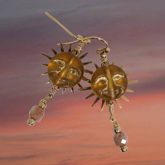 Sunstone sunshine earrings