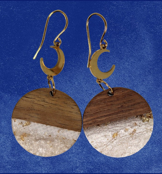 Alabaster celestial planetary earrings