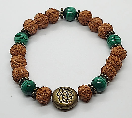 Malachite Rudraksha Bracelet