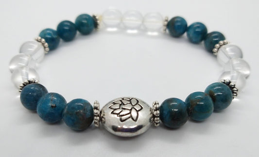 Apatite & Clear Quartz Crystal Bracelet