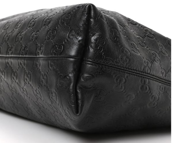 Gucci Guccissima Medium Icon Bit Hobo Black