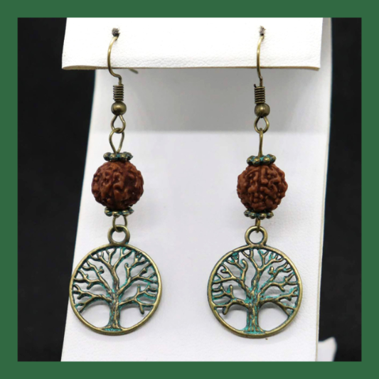 Rudraksha Tree of Life Earrings