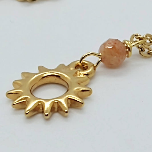 Sunstone Sun Charm Necklace