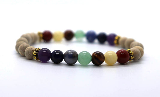 Chakra & Sandalwood Bead Bracelet