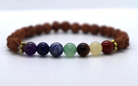Chakra Rudraksha Bead Bracelet