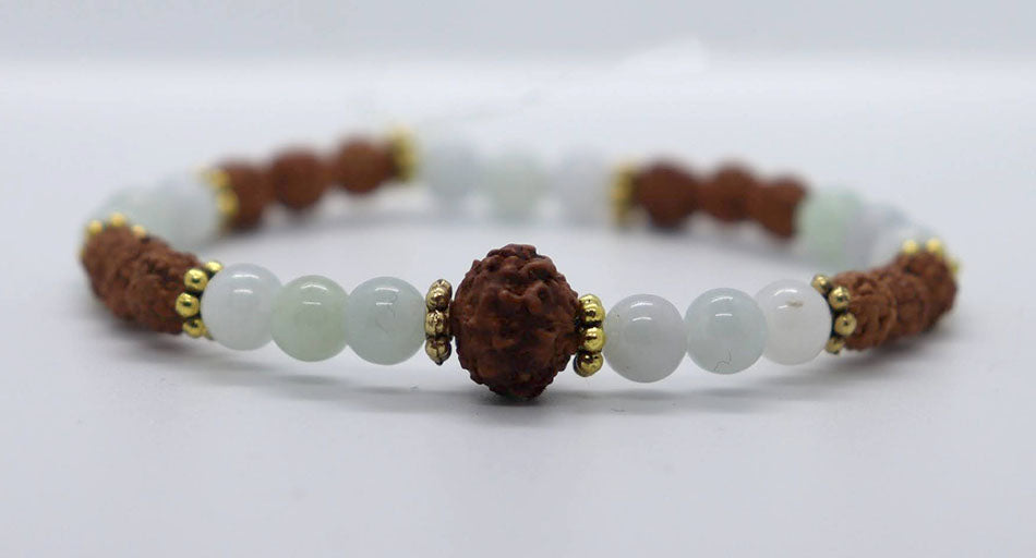 Jadeite Jade Ruraksha Mala Bracelet