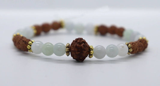 Jadeite Jade Ruraksha Mala Bracelet