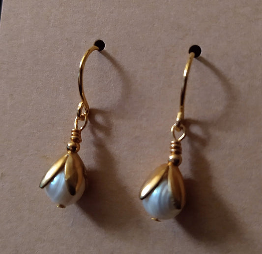 Pearl Petal Earrings